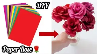 Easy paper Roses /How to make Small Rose Flower with Paper /Home Decor/paper craft useful idea ....