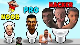 SHINCHAN PLAY MERGE TOILET MONSTER FIGHT WITH FRANKLIN | NOOB VS PRO VS HACKER | DREAM SQUAD OP