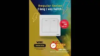 2 Gang 1 Way Switch VGTEC (Regular Series)  #electricalswitch #electrical