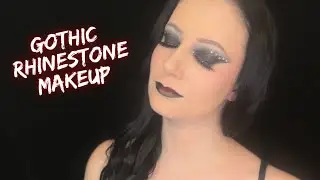Black Gothic Rhinestone Makeup Tutorial | Dark Glam Crystal Eye Look 🖤✨