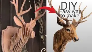 3D Deer Head Wall lamp Wall Decor |Wall hanging craft ideas |Christmas decoration ideas