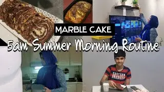 5am Summer Morning Routine With 4kids ||Marble Cake Recipe