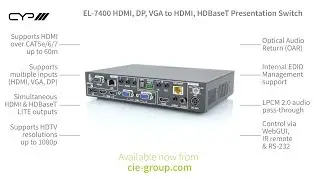 CYP EL-7400V HDMI HDBaseT Presentation Switch