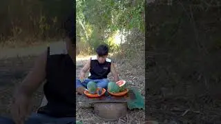 Outdoorfood Share Watermelon In Forest #survival #forest #camping #outdoor #bushcraft