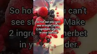 Frozen berries and sweetened condensed milk- that's it! #sherbet #sherbetrecipe #summerdessert