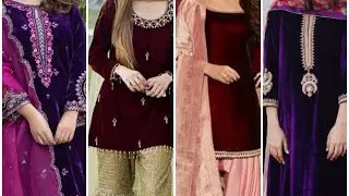Latest  party wear velvet dress design ideas 2021 /Fashion Beauty Corner
