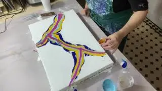Be a unicorn in a field of horses 'Quickie' Acrylic Pour, Abstract Art, Fluid Art