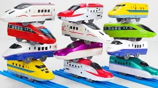 Tomica Mini Cars ☆ Unboxing Review and Running Test With Various TAKARA Bullet Trains