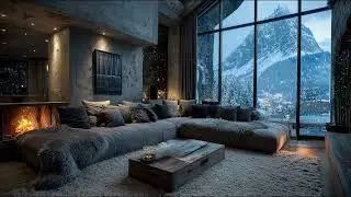 Cozy Winter Home with Fireplace, Snowy Nature View & Soft Piano Sounds for Deep Sleep and Relaxation
