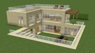 Minecraft - How to build a modern sandstone house