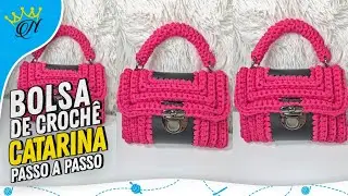 Bolsa de crochê CATARINA -  Aula passo a passp Prof.Neddy Ghusmam