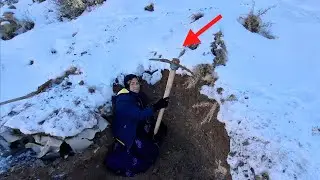 Winter storms force nomadic mother to build underground shelter