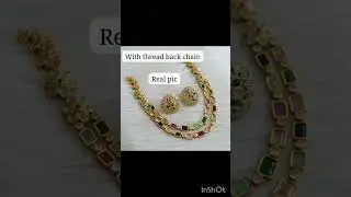 Multicolor Kundan Necklace Set with Thread Back Chain | Traditional Jewellery for Sale