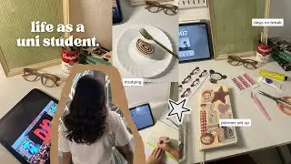 vlog 💌🎧 studying, days on break, kinbor planner set up