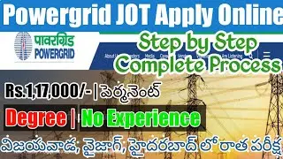 Powergrid JOT Apply Online Telugu 2023|PGCIL Junior Officer Trainee Application Form Fill Up 2023