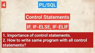 SQL | control statements