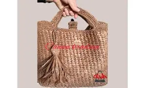Büyük boy çanta yapımı.BİG BAG.RAFYA ÇANTA MODELİ#borsa #bag #canta #handmade.Raffia rope bag making