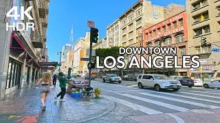 Downtown Los Angeles Walking Tour 【4K】 60fps