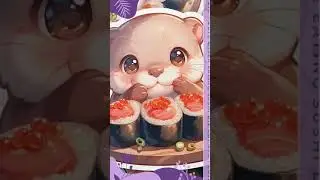 Cute Otter Eating Sushi Die Cut Sticker, Waterproof and Laminated, Perfect for Laptops, Journals,...