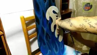 Snowboard flame/ fire Airbrush Artur Pavlyshyn (All ART)