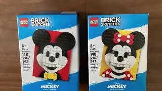 Mickey & Minnie Brick Sketches Simultaneous Speed Build