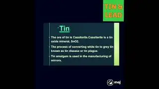 TIN | METALS | SCIENCE | CHEMISTRY | SAND