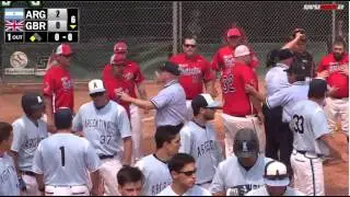 GB v Argentina Bench Clearing 2015 ISF World Championships