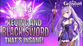 KEQING THE QUEEN DPS USING BLACK SWORD, HER DAMAGE SO INSANE!! | Genshin Impact
