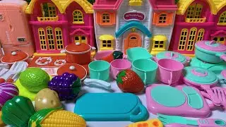 Pink & Red Toy Kitchen Set Unboxing | Cute Doll House Play | Relaxing ASMR
