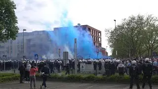 Aufstiegsfeier der VfL Fans auf der Castroper Stra&szlig;e