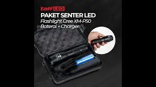 TaffLED Paket Senter LED Flashlight Cree XM P50+Baterai+Charger E17   OMFL4ABK
