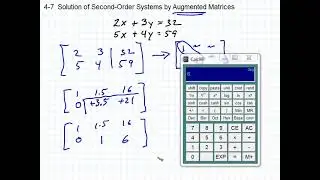 Solution of Systems of Equations using Augmented Matrices -- 2x2