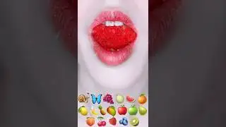 asmr CHERRY🍒 MUFFIN🧁 GARDEN🐌🦋🍇🍎🍏🍋🍊 EMOJI FOOD CHALLENGE satisfying eating sounds mukbang 먹방