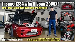 Insane 1234 whp 3UZ Twin Turbo Nissan 200SX Street Legal Drift Racing Machine by MacTec Racing!