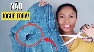 N&atilde;o jogue fora seu JEANS velho! Olha o que d&aacute; pra criar 😱✂️