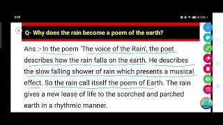 Why does the rain become a poem of the earth?