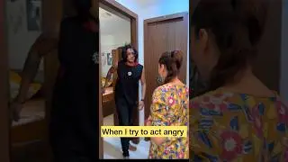 When I try to act angry 😡 #viralvideo #funny #couplecomedy #youtubeshorts #angry #kshitijdholakia