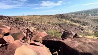 Searching for Petroglyphs (Rock Art), Yaburara Heritage Trail, Karratha, Pilbara, Western Australia