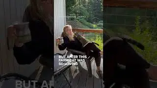 Woman with cat allergy doesn't know how to react to affectionate farm kitty
