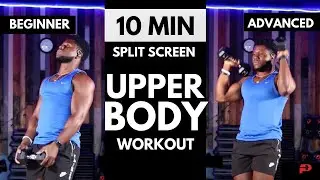 Upper Body Burnout: 10 Min Split Screen Workout For All Levels!