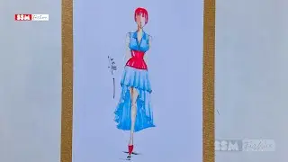SSM Fashion 2025: Blue & Red High-Low Dress Design | Western Trendy Outfit Inspiration