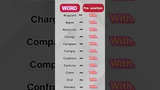 word - Pre position | fixed preposition 'with '