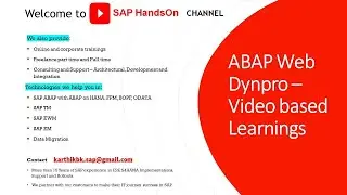 Web Dynpro ABAP Online Training - Session2