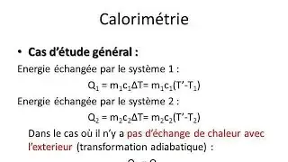 exam TP calorimétrie Thermodynamique S1 SVTU