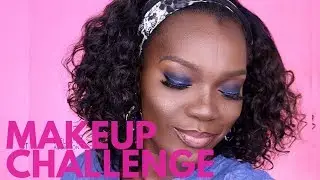 25 Day Makeup Challenge Day 2| Blue Glitter Smokey Eye