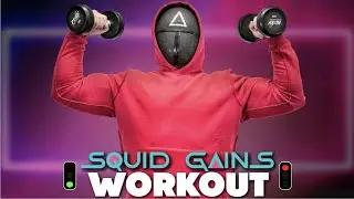 The Squid Gains | 15 min full body dumbbell workout (green light - red light game)