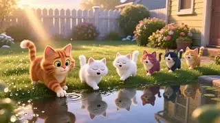 Six Little Kittens Jumping in the Pool | Fun Counting Cat Rhyme for Kids | Nursery Rhymes & Songs