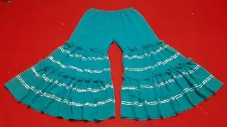 Trendy 2 Layers Pico Ruffle Georgette Gharara Design Cutting Stitching/ Latest Gharara/Sharara DIY