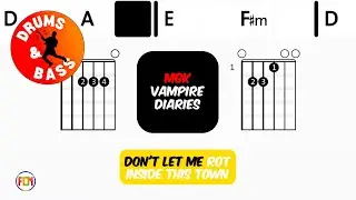 Machine Gun Kelly - Vampire Diaries &bull; Bass & Drums | Scrolling Guitar Chords & Lyrics