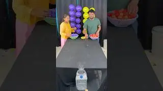 Brother Vs Sister THE 100 CHALLENGE: Balls vs. Balloons! #challenge #gamechallengeathome ##shorts